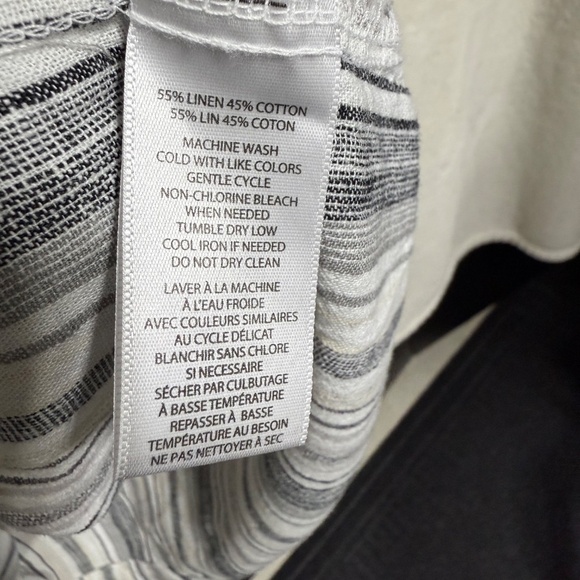 Beach Lunch Lounge Women's Jumpsuit 3X-Light Blue Sleeveless Linen Blend Striped - Picture 3 of 9